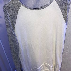 Girls white and grey long sleeve shirt. Size XL